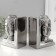 Book holders ceramics "Buddha's head" set 2 pcs silver 14.5x10x18.5 cm