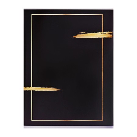 A4 notebook 80 sheets in Calligrata Calgrata "Black with Golden", covered cartoon, glossy lamination, offset block