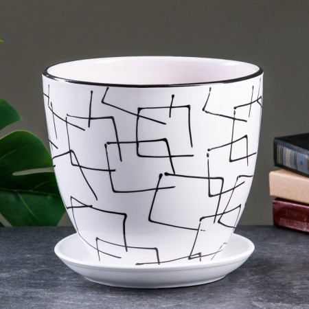 Set of flower pots 4 pcs. White illusion 0.4 / 1 / 2.5 / 5 l-1