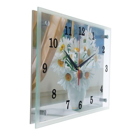Carty clock is wall, interior "chamomiles", silent, 25 x 35 cm-1