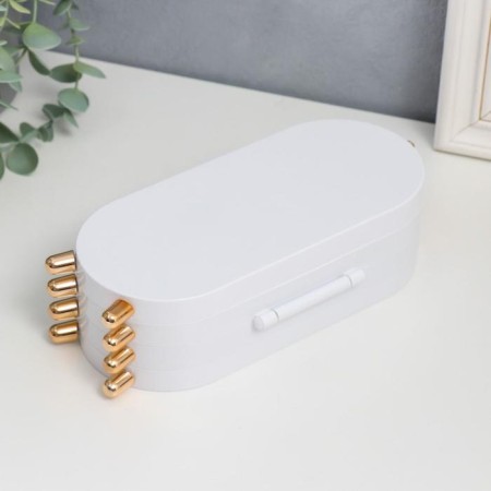 Casket Case for jewelry Plastic "Oval" white 23.5x6.5x11.5 cm-1