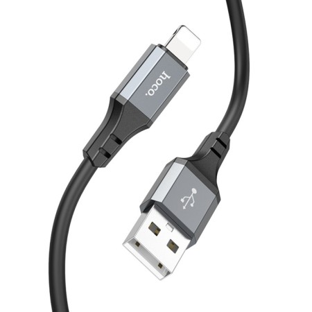 Hoco X92, Lightning cable - USB, 2.4 A, 3 m, silicone braid, black-3