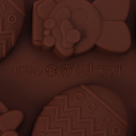 Form for decorations of the share "Easter", silicone, 18.8 × 10 × 1.5 cm, 8 cells, brown color-6