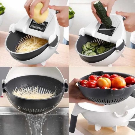 Magisthuman Majestic multifunctional vegetable engine, with a drain basket, 22.3 × 13.5 × 22.5 cm, white-gray color-3