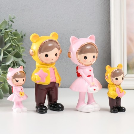 Souvenir Polystone "Kata Myshek kids" set 4 pcs 2.5x3x7 4.5x4x4x12 cm-1