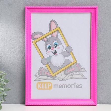 Photo frame plastic L-1 21x30 cm Magenta (plastic screen)
