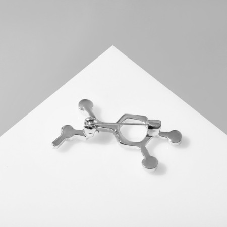Brooch "Molecule", color silver-1