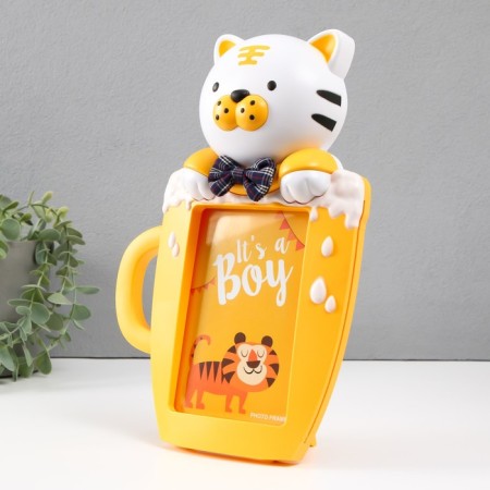 Photo frame plastic 16x11 cm "Tigerok in a cup" yellow 29.5x8x19.5 cm-1