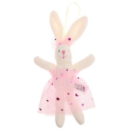Soft toy "Bunny in a dress", pink color