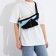 Bag for one shoulder with a zipper, 2 outer pockets, blue/black color
