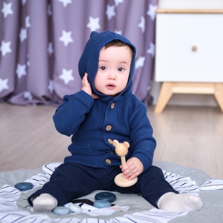 Jumper knitted baby I "Trendy" growth 68-74 cm, blue color-8