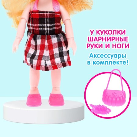 Doll "Natasha" in a dress, with an accessory, mix-4