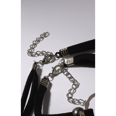 Set 2 subjects: chocker, bracelet "Sophistication" circles, black-silver color, 30 cm-2