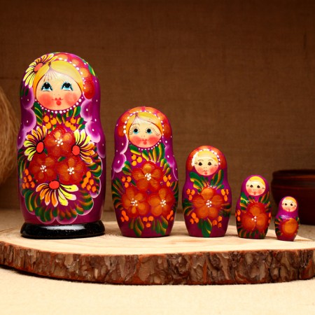 Matryoshka 5-doll "Paulina", 17-18 cm