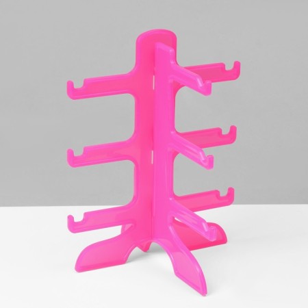 Glass stands 3 places, 16 × 14.5 × 20, pink color-2
