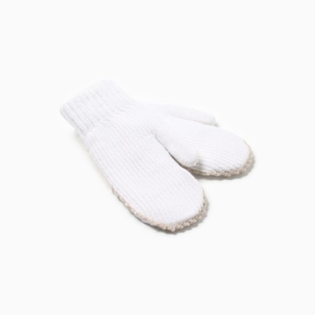 Women's mittens minku, white color, 22 cm-1