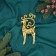 Christmas tree decoration "Deer with horns from beads" 16x7.5 cm, gold