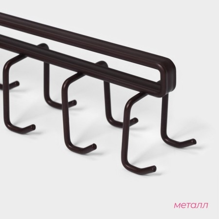 Holder for mugs suspended for 12 objects of the share, 27 × 5 × 7.5 cm, brown color-1