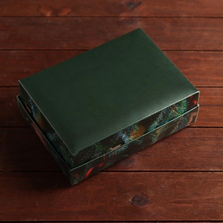 Gift box, with a window, the team "Merry Christmas", 21 x 15 x 7 cm-2