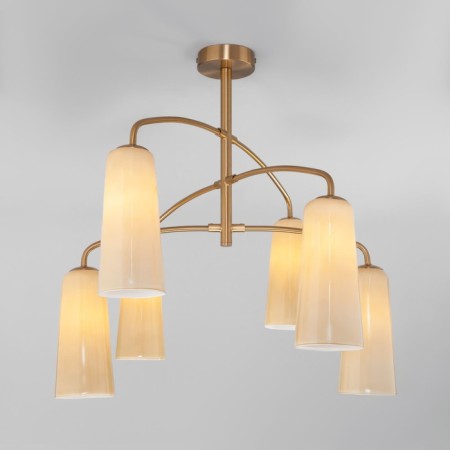 Ceiling chandelier with glass lamps Omber, 60W, E14, 70x70x60 cm-1
