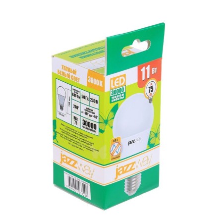 LED LED JAZZWAY, A60, E27, 11 W, 880 LM, 3000 K, PLED-ECO-1