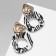 Acryl Earrings "Zebra" chains, black and white color in gold