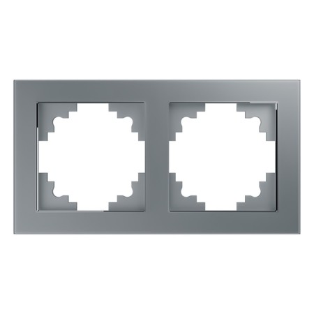 2-seater frame, glass, Stekker series Catherine, GFR00-7002-03, silver