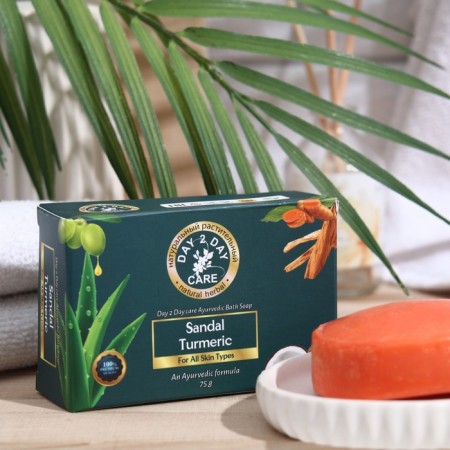 Soap Ayurvedic natural day TU Dai Car Sandalovoy with turmeric, 75 g