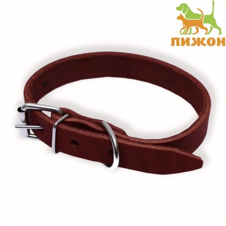 Collar of a single-layer leather, 54 x 2.5 cm, Osh 35-45 cm, brown