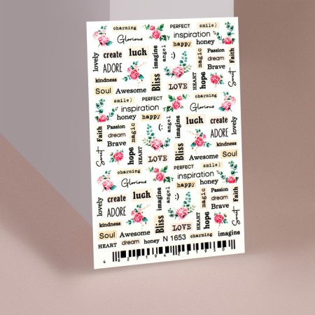Slider - nail design "Piono", black/pink color