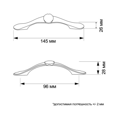 PC177AB bracket handle, m/o 96 mm, bronze color-4