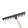 Rabble straight, twisted tooth, 14 teeth, steel, wooden stalk, 1 variety