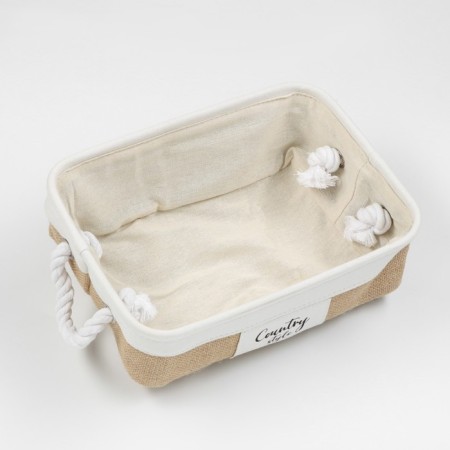 Stellah basket with Country Handles, 320 x 230 x 100 mm, beige-4
