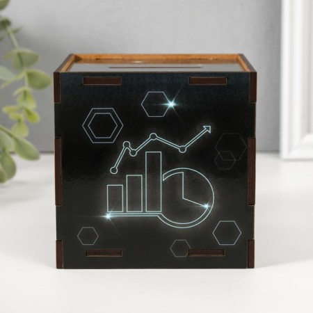 Piggy bank Cube "Cash Magnet" 10x10x10 cm-4