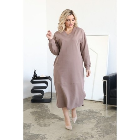 Female dress, size 52, beige color-13