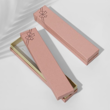 Gift box for a bracelet/chain/clock "Bow", 21 × 4, pink color-1
