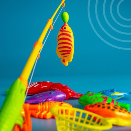 Fishing "sea": 1 fishing rod, 8 fish, net-1