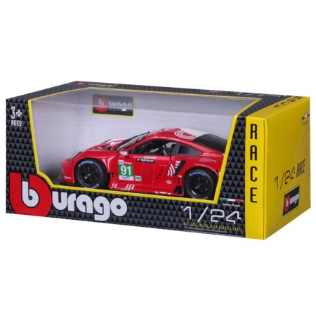 Racing machine BBURAGO Porsche 911 RSR LM 2020, DIE-CAST, 1:24, Red color-12