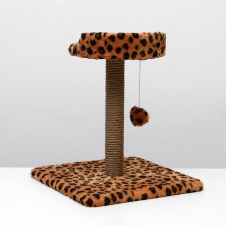 Clogging Small "Arena" with a toy, 40 x 40x 55 cm, jute, leopard-3