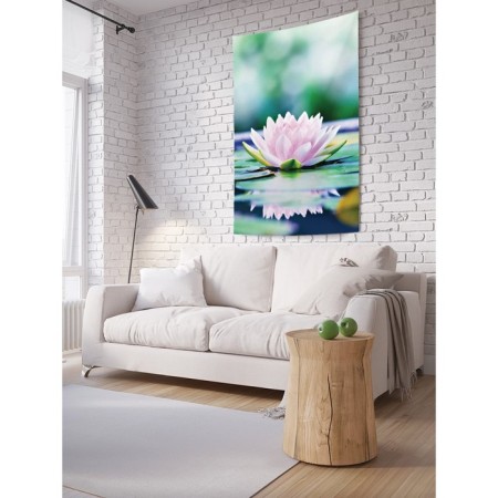 Decorative panel with photo printing "Lotus on the water", vertical, size 100x150 cm