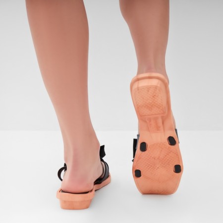 Women's slippers with an open nose, size 40-41, black color-3