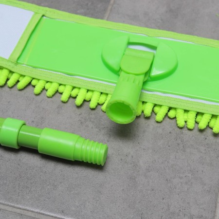 Mop for washing the floor is a flat share, a microfiber nozzle 38 × 8 cm, flexible edges, telescopic pen 80-120 cm-8