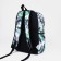 School backpack from textiles on a zipper, 3 pockets, green/gray color