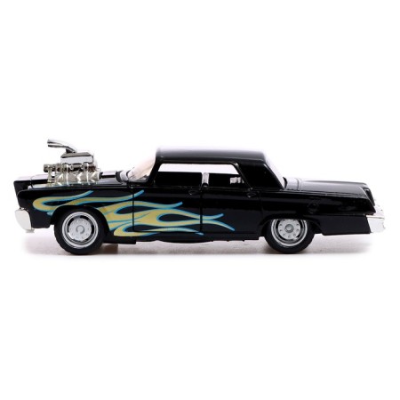 Metal Muscle Car, scale 1:32, light and sound, inertia, black color-1