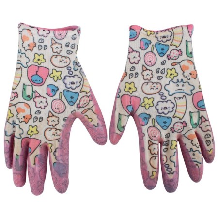 Garden children's gloves, polymer coating, "cloud", Garden Show-1