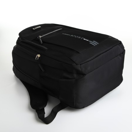 Youth backpack from textiles on lightning, 4 pockets, black/gray color-4
