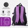 Youth backpack from textiles, rise, 2 parts on lightning, 3 pockets, lilac color