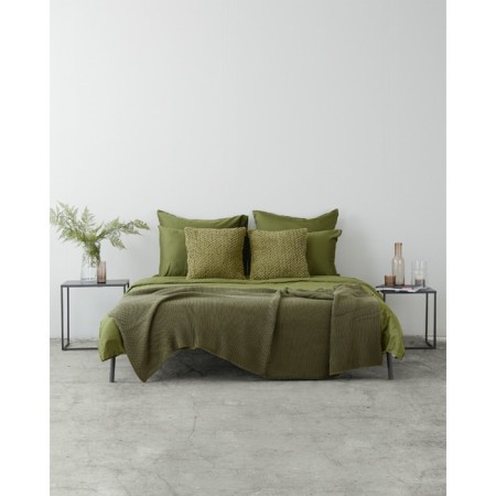 Pearl plaid pearl knitting olive -colored Essential, size 130x180 cm-1