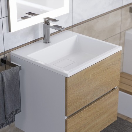 Snow -out sink Uperwood Barsa, 50 cm, rectangular, white