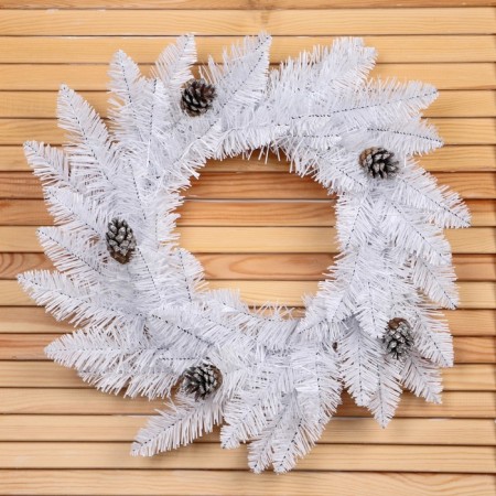 New Year's Wreath "White" bump silver 45cm-1